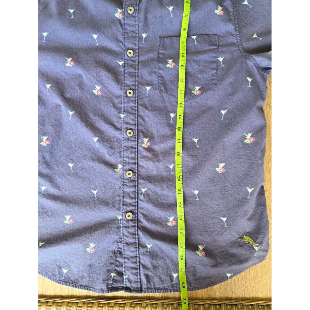 Tommy Bahama Martini Marlin Tropical Cotton Button Down Shirt Blue 🍸🏝️ - Picture 5 of 7